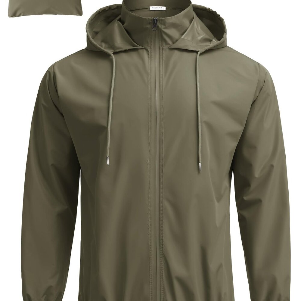 Packable Rain Jacket Lightweight Waterproof Hoode… - image 1